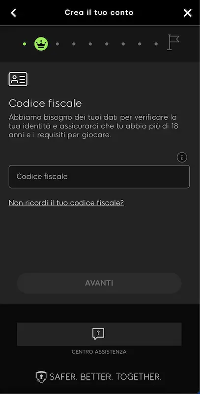 888 Casino Codice fiscale