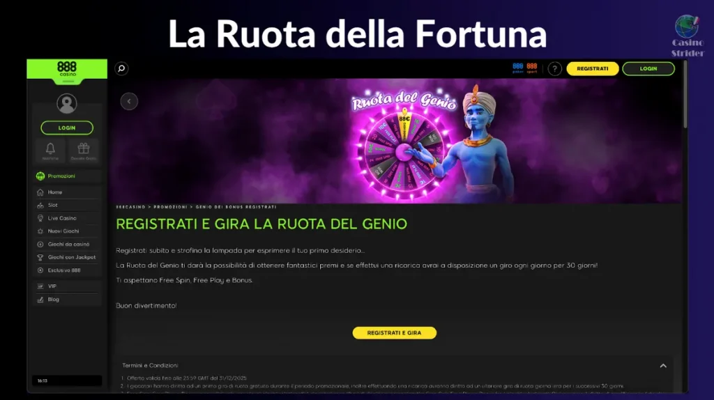 888 Casino La Ruota della Fortuna