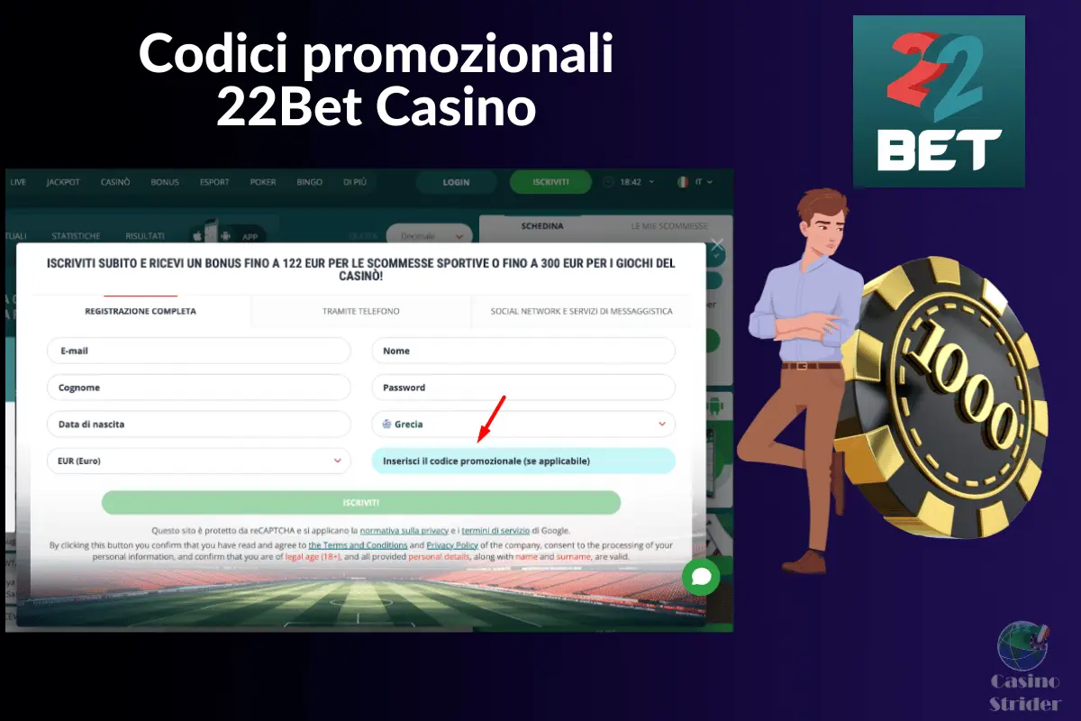 Codici promozionali 22Bet Casino