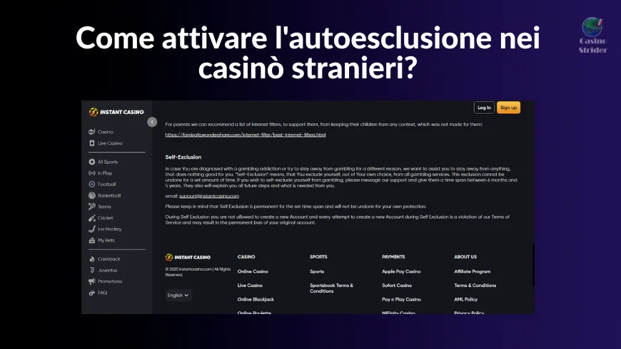 come richiedere lautoesclusione nei casino internazionali