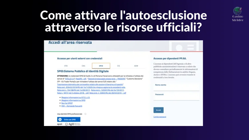 compila il modulo di autoesclusione