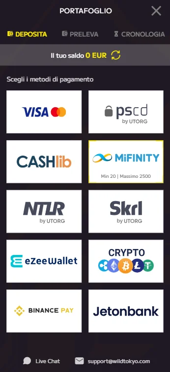 Effettua il Primo Deposito
