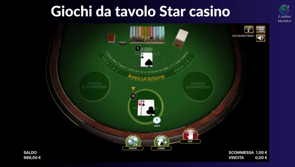 Giochi da tavolo Star casino