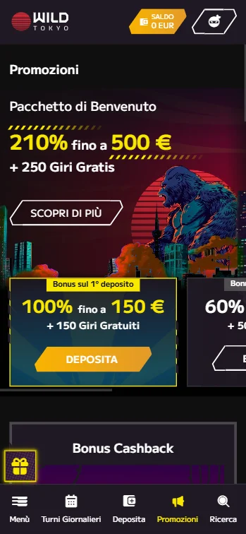 Richiedi il Bonus di Benvenuto
