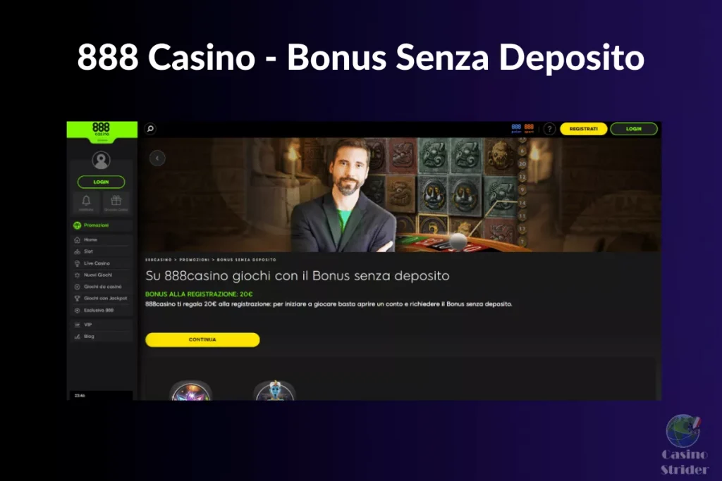 888 Casino - Bonus Senza Deposito