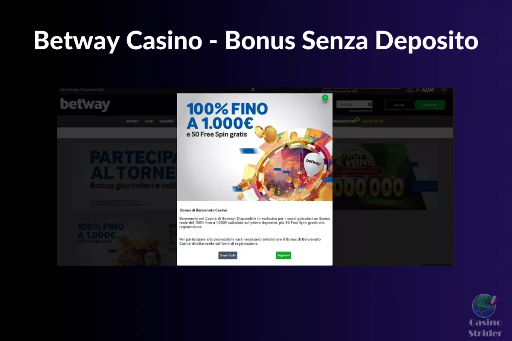 Betway Casino - Bonus Senza Deposito