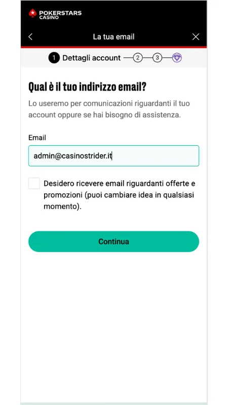 Conferma l’account