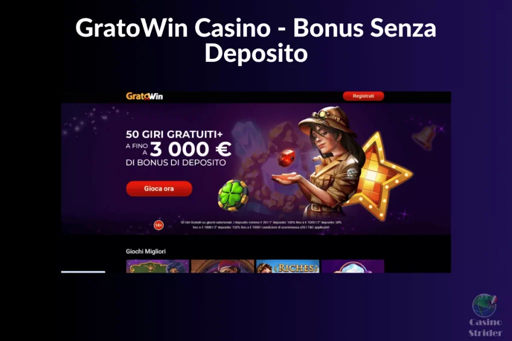 GratoWin Casino - Bonus Senza Deposito