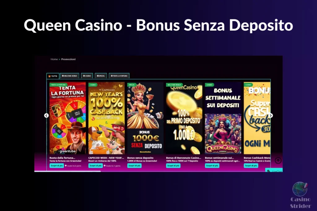 Queen Casino - Bonus Senza Deposito