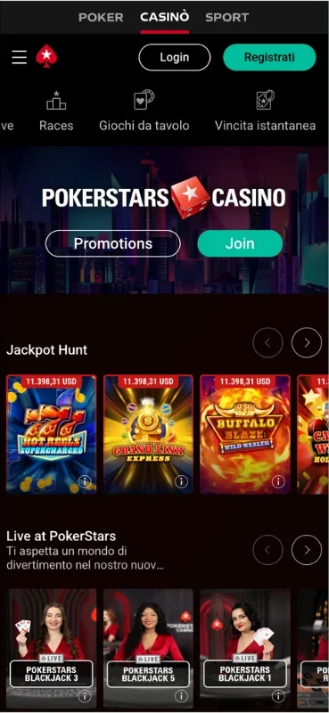 Raggiungi il casino online