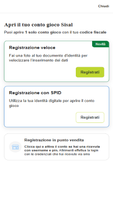 Scegli il metodo di creazione