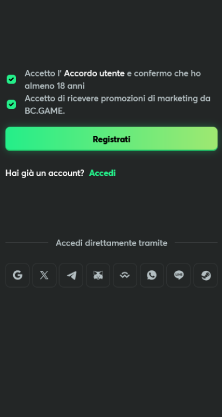 Accetta i termini legali