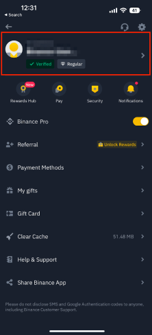 Apri l’app del wallet
