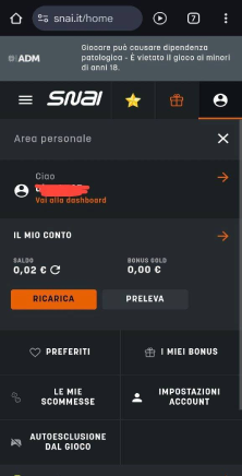 Cliccate sul pulsante Deposito