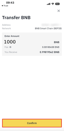 Conferma il deposito BTC
