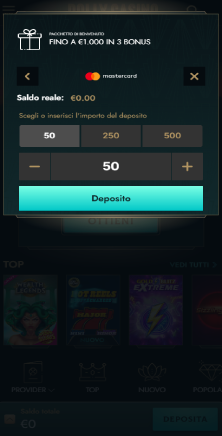 Effettua il tuo primo deposito