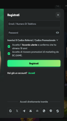 Inserisci i dati personali