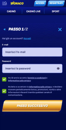 Modulo con email e dati personali