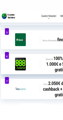 Scegli un casinò dalla lista consigliata