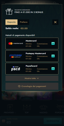 Scelta metodo di pagamento