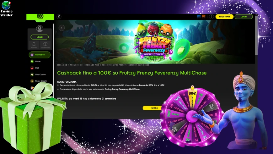 888 Casino 100€ di cashback