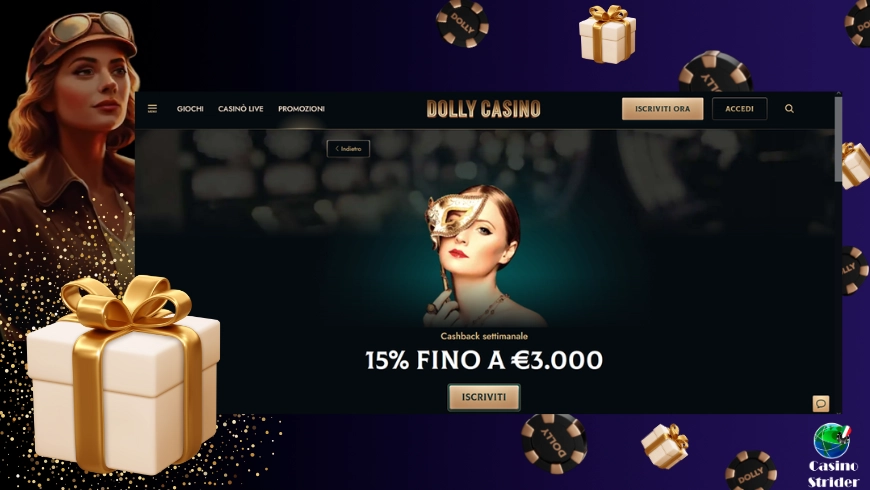 Dolly Casinò 15% di cashback