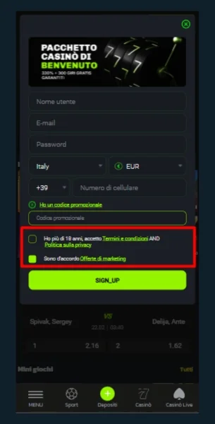 Confermare l’età