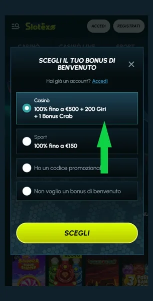 Scegli un incentivo