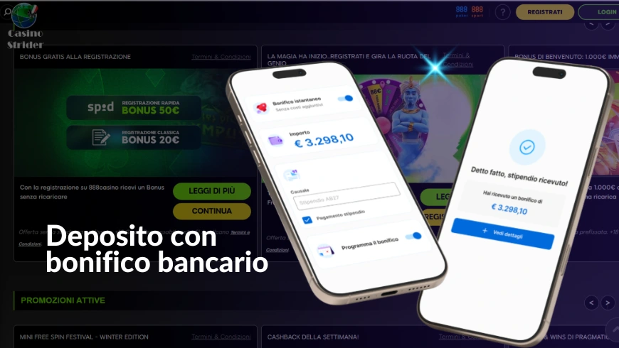 Deposito con bonifico bancario