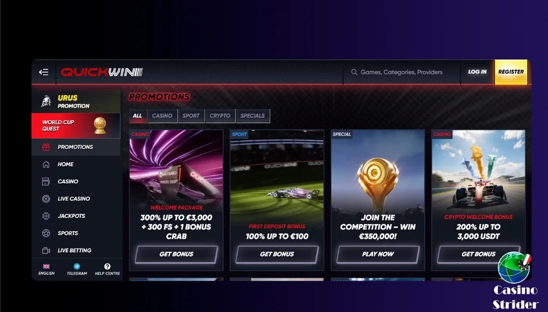 Bonus Quickwin - casinostrider