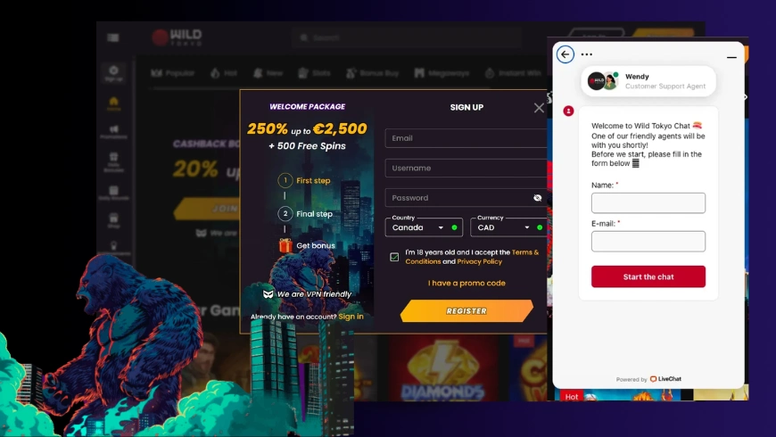 Problemi comuni codice promozionale Wild Tokyo Casino